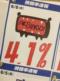 火曜深夜放送のAKBINGOは最高で4％台ということも